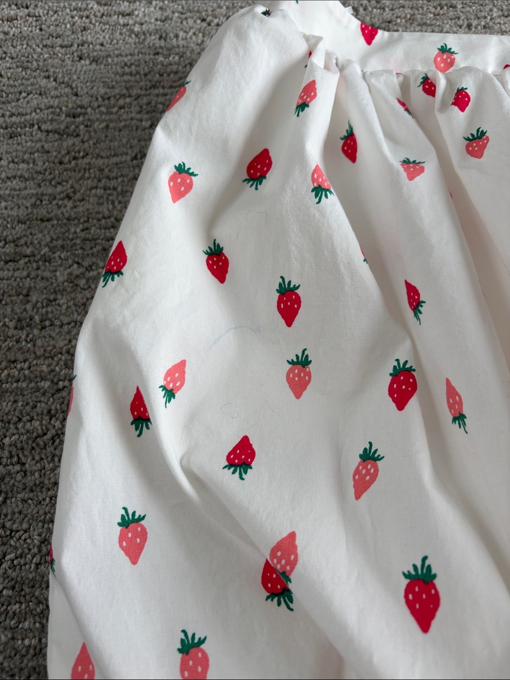 Wayf White Bubble Skirt with Pink Strawberry Print - Picture 4 of 6